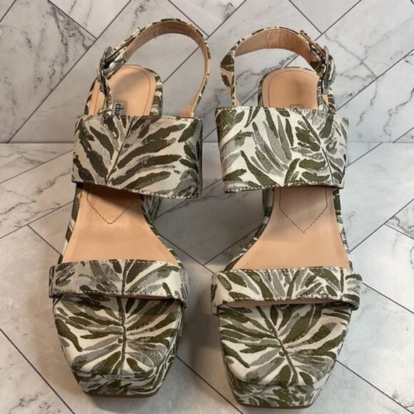 NWT Charles by Charles David Womens Jordan Green Multi Platform Wedges 9.5M - Picture 3 of 9